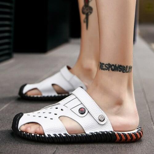 Man sandles zandalias sandals-men erkek homme slide sandali ete deportivas piel hombre roman rubber genuine vietnam verano da v