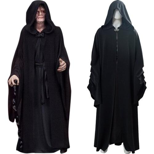 In stock Sky walker Darth Sidious Sheev Palpatine Cosplay Costume men Uniform Robe Halloween Wizard Fancy Suit