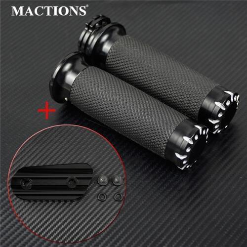 Non-electronic 1.25''mm Rubber Handlebar Hand Grips For Harley Sportster 883 Iron 1200 XL Touring VRSC Dyna Softail Custom CVO