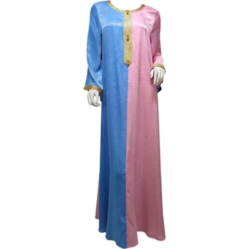 Middle East Maxi Dress Elegant Embroidery Gilding Muslim Dubai Arabic Moroccan Kaftan Robes Assorted Colors for Womens