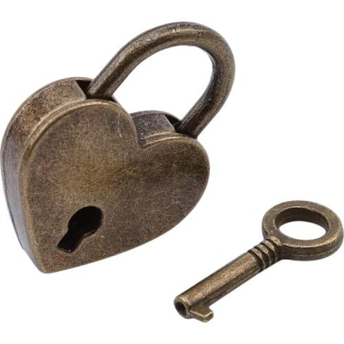 Popular lover Heart Love Locks Old Vintage Antique Style Small Padlock Heart Shaped Couples Locks Wedding Party Decorations