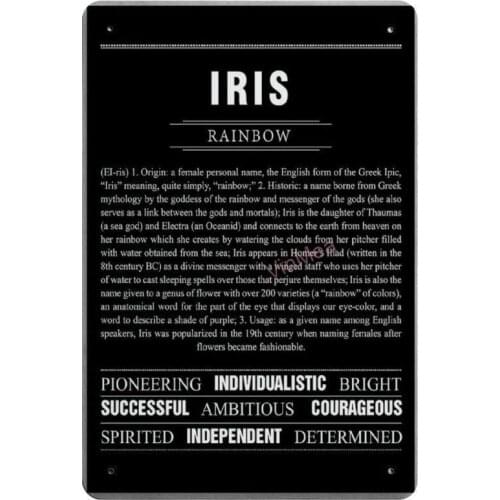 Iris Rainbow Novelty Parking Retro Metal Tin Sign Plaque Poster Wall Decor Art Shabby Chic Gift