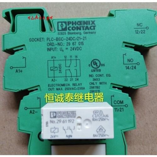 Relay 2961192 with base 2967015 PLC-BSC-24DC/21-21