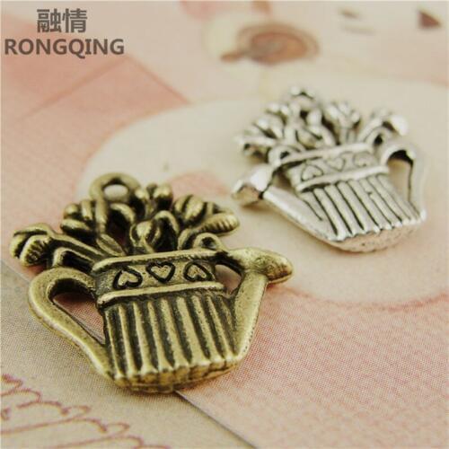 RONGQING 60pcs/pack charm for making jewelry Antique Silver antique bronze Sprinkle kettle diy 2019 new