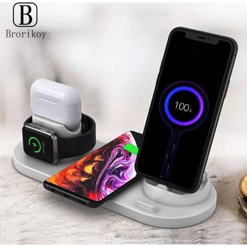 With Charging Indicator For iPhone 12 11Pro 6 in 1 Multifunction Wireless Charging Station For Apple Airpods Pro iWatch Series