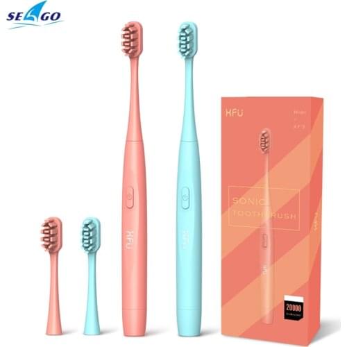 SEAGO Electric Sonic Toothbrush 20000Times/Min Use 120 Days Waterproof Smart Timer Soft Bristle Brush Head Travel Couple Gift