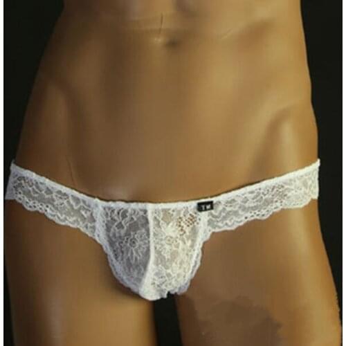 Hot Men Lace Thongs Mens G-string Thong Sexy Men Underwear Young Gay Boys Male Thong Mens Lace Panties