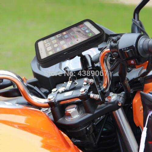 Universal Adjustable Cell Phone Holder Motorcycle Handlebar Phone Mount Waterproof Phone case for iPhone 6 Samsung S3/4 4.8 inch