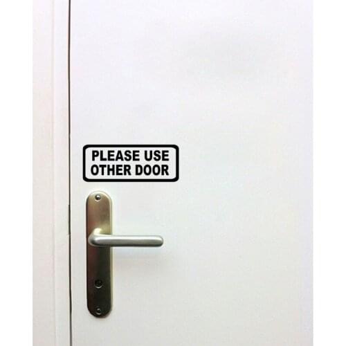 YOJA 15.2*5.9CM Interesting Please Use Other Door Sticker Wall Decoration Decal Black A40195