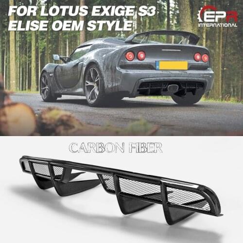 Rear Diffuser For Lotus Exige S3 Elise (2004-2011) OEM Style Carbon Fiber/FRP Glossy Finish Bumper Lip Splitter Fibre Drift Kit
