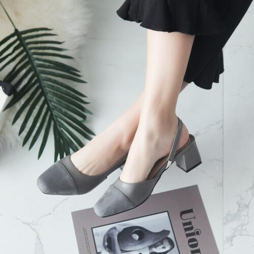 Big Size ladies high heels women shoes woman pumps Hundred-set pointed heavy-heeled single shoes