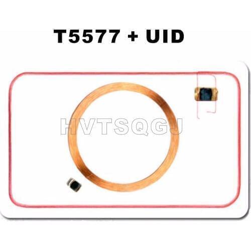 200pcs Dual Frequency RFID 13.56Mhz UID and T5577 ID blank card Readable Writable Composite Card