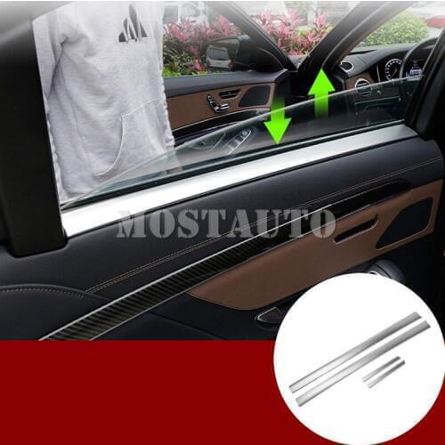 For Benz S Class W222 Inner Car Rear Door Window Edge Trim Cover 2014-2018 4pcs Car Accessories Interior Car Decor Car Trim