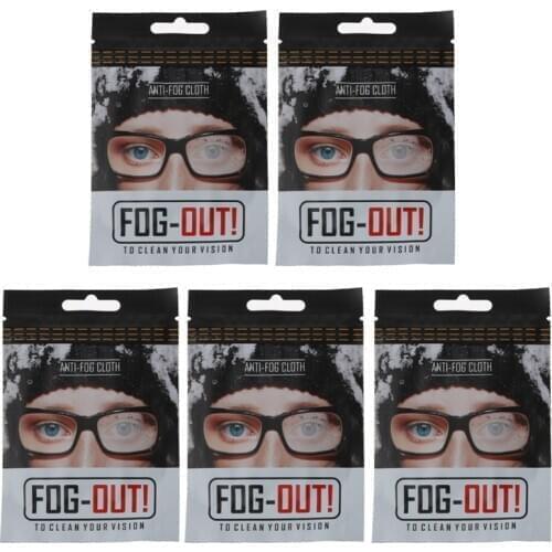 5Pcs Reusable Anti-Fog Wipes Glasses Pre-moistened Antifog Lens Cloth Defogger B36D