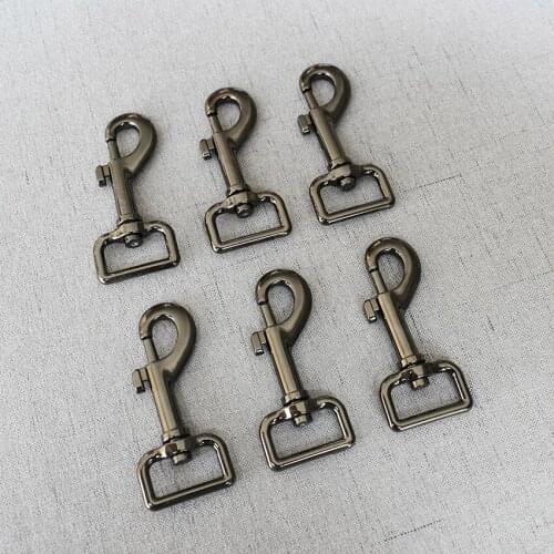 50 Pieces 25mm Gun Black Clips Lobster Clasp dog leash Carabiner Snap Hook DIY Key Chain Bag Part Accessories