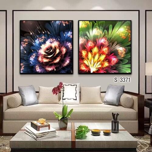 Abstract Oil Painting Print on Canva 2pcs Modular Color Flower Canvas Art Printing Canvas Painting Wall Art Picture Home Decor