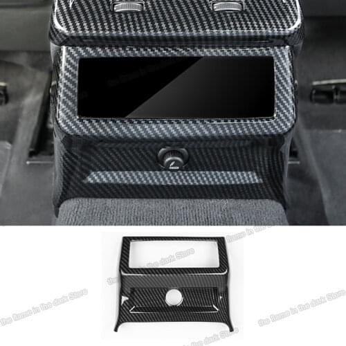 Lsrtw2017 Carbon Fiber Car Armrest Vent Anti-kick Outlet Trim for Audi A6 C8 2019 2020 2021 Accessories Auto Sticker Decoration