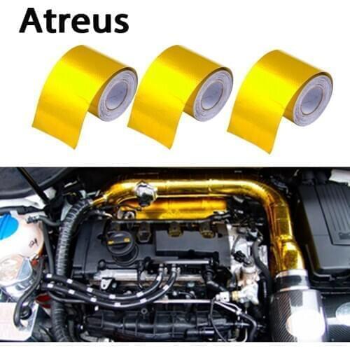 Atreus 50*5000mm Car styling Engine exhaust pipe insulation stickers for VW polo passat b5 b6 Mazda 3 6 cx-5 Toyota corolla Ford