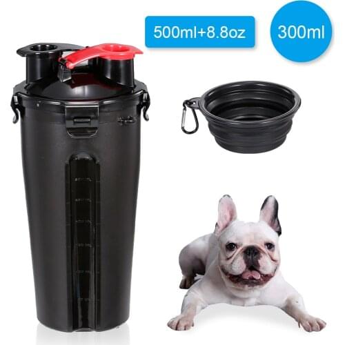 Dog Water Bottle for Walking Dog Bowl 2 in 1 Travel Water Bottle with Collapsible Bowl Portable Water Dispenser Food Container