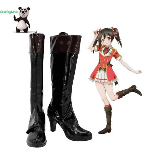 CosplayLove LOVELIVE Love Live! Yazawa Nico Black Cosplay Shoes Long Boots Leather Custom Made