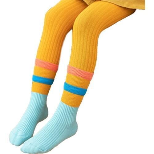Children Kid Girls Striped Elastic Pantyhose Cotton Soft Baby Autumn Winter Cute Warm Tights Leggings Baby Tights 3-12Y