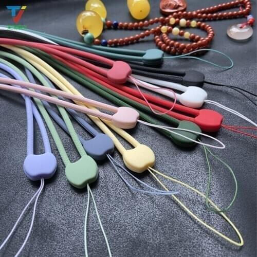 Long Silicone Cell Phone Lanyard Holder Phone Wrist Straps Lanyards Keychain Strap ID Card Gym USB Badge Cord Hanging Rope100pcs