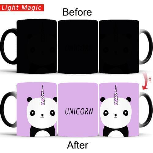 Unicorn panda mugs Color Changing mug Sensitive Ceramic coffee Tea milk Mug Cup for best friend gift