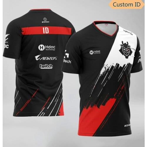 LOL CSGO LEC G2 Men’s and Women’s T-shirt Fashion Streetwear High Quality Jersey Custom ID, North America, No. 1, Club