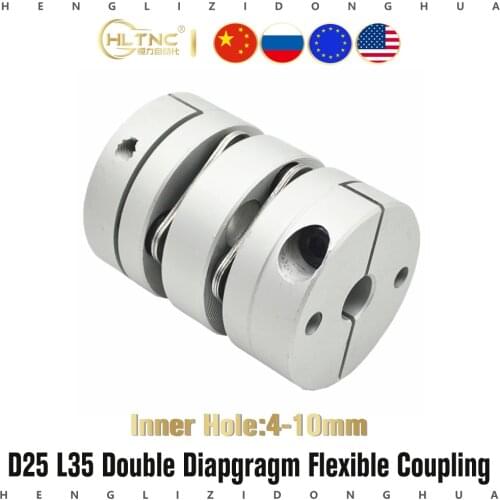 Flexible diaphragm coupling 1PC D26L35 10*14mm 5/6/6.35/ 8/10mm Flexible Plum Shaft Coupling CNC Stepper Motor Coupler