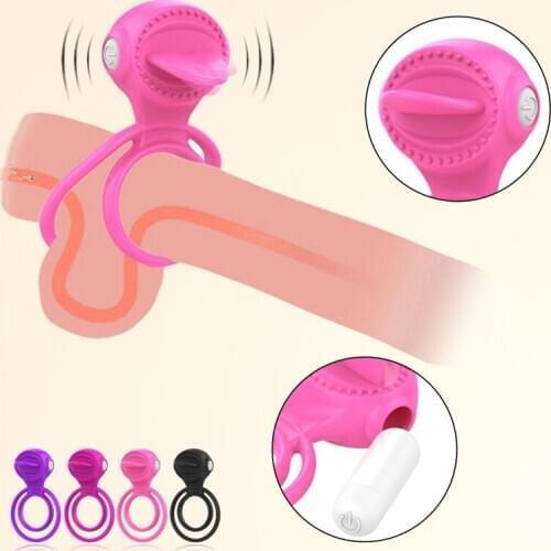 Toys Vibrating Penis Rings Erection Male Chastity Device Ring Delay Ejaculation Stimulator Double Ring Longer Lasting Sex Shop