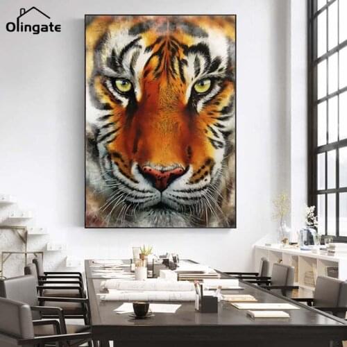 Canvas Paintings Animal Art Tiger Head Wall Art Posters and Prints Modern Home Decor Wall Pictures for Bedroom No Frame