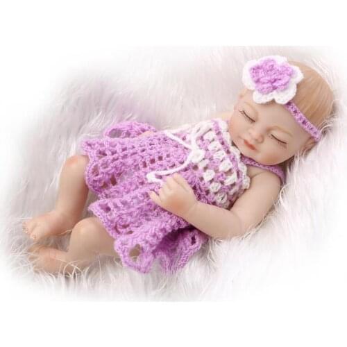 Like Alive Reborn Baby Doll Purple Sweater Adorable Lifelike Toddler Bonecas Girl Soft Silicone Newborn Kids Playmate Xmas Gifts