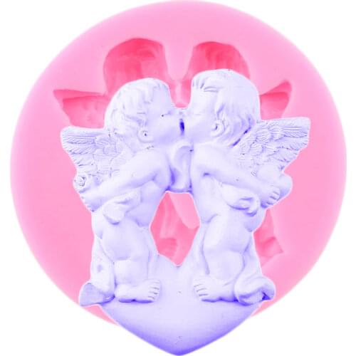 Love Heart Baby Angel Silicone Mold Wedding Fondant Cake Decorating Tools Craft Soap Clay Resin Candy Chocolate Gumpaste Molds