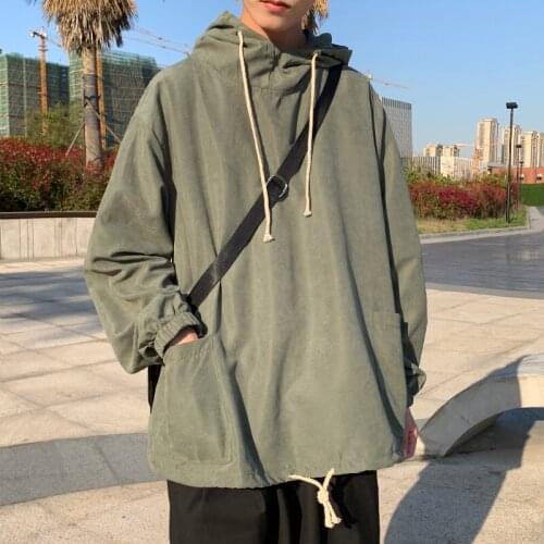 Harajuku Hoodie Men Big Pocket Pullover Hooded Casual Sweatshirts Streetwear Men Lounge Wear