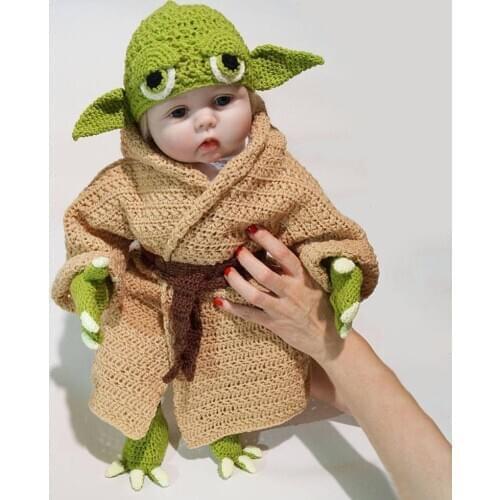 New Star Wars Baby Yoda Children Clothes Set Crochet Yoda Costume Newborn Baby Yoda Photography Props Cartoon Clothing for Baby