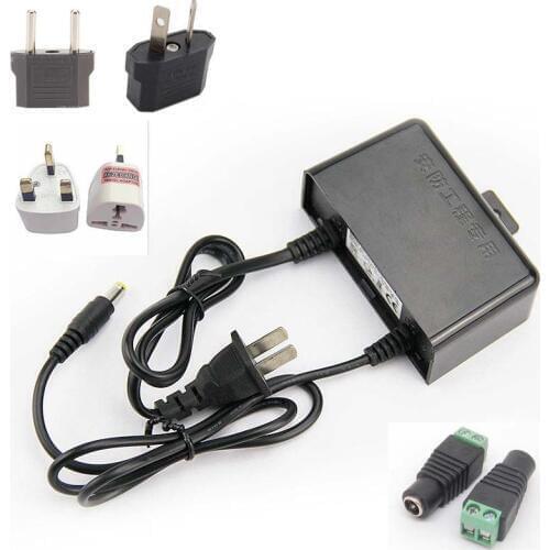 New CCTV Camera Waterproof Outdoor Power Adapter DC 12V 2A Power Supply Adapter black