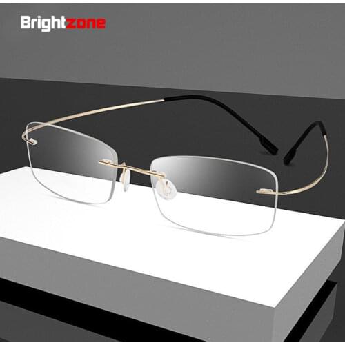 9 Colors Rimless Non-Screw Memory Titanium No-Hinge Flexible Eyeglasses Prescription Rx Spectacle Optical Glasses Frame Oculos