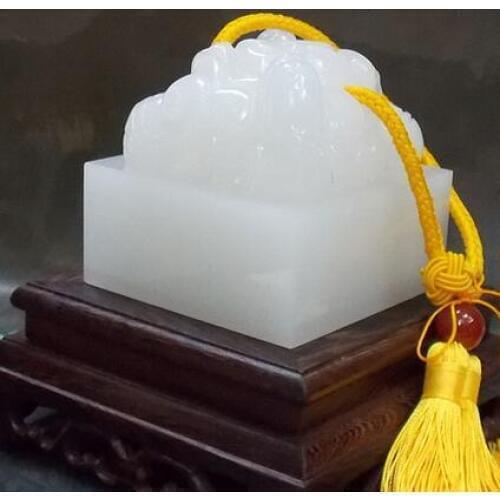 Excellent male and female seals Natural Afghan white fat Hu Yu Zhao Yun Wang Yun double seal