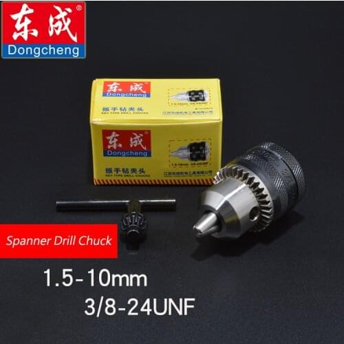 Spanner Drill Chuck 10mm Iron Chuck For Electric Drill, Max. Capacity 1.5-10mm, Bore Diameter 3/8, 24UNF Thread