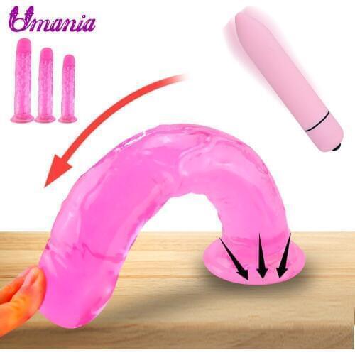 Jelly Dildo Big Dick Bullet Vibrator Realistic Dildo Suction Cup Sex toys for Women Lesbian toys for Adults Dildo Women Sex shop