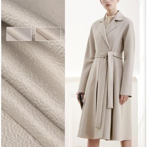 Luxurious Quality 155CM Wide 680-700G/M Weight Double-faced Water Wave Warm Cashmere Gray Overcoat Outwear Fabric E1168