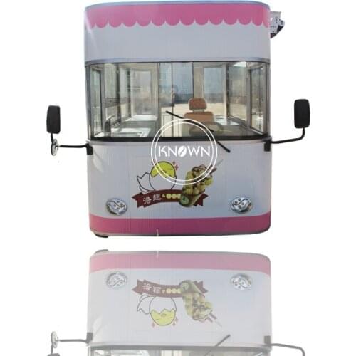 4 Wheels 350cm Long Pink Color Street Food Truck Mobile Trailer Ice Cream Vending Cart For Sale