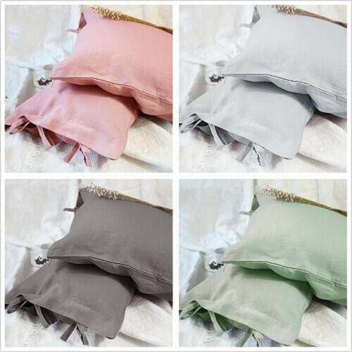 1 Pcs 48X74cm Universal 100% Linen Pillowcase bag Clamshell Flouncing Bandage Envelope Style Eco-Friendly Linen Pillowcase