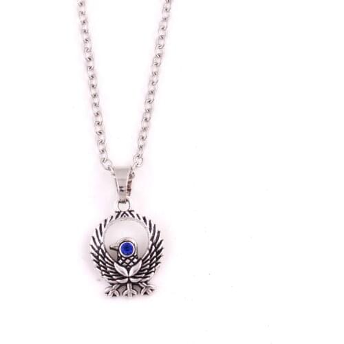 Vintage Pendant Necklace For Women Men Chinese Traditional Mythic Animal Jinwu Three Feet Crow Pendant With Crystal Dropshipping