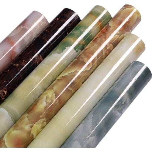 60cmx10M Waterproof Oil-proof Marble Wallpaper Wall Stickers PVC Self Adhesive Bathroom Kitchen Countertop Home Improvement