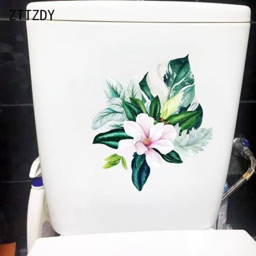 ZTTZDY 20.8×23.7CM Magnolia Branch Classical Art WC Toilet Stickers Home Bedroom Wall Decor T6-0298