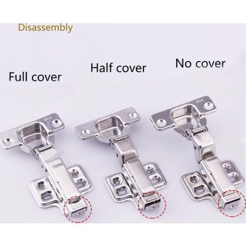 1pcs 304 stainless steel furniture hinge, soft close, Brass buffer, hydraulic hinge full overlay