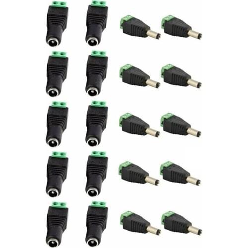 10 pair (20pcs) Coax Cat5 To Bnc Power Male jack plug female Connector plug adapter Av BNC UTP for CCTV Camera Video Balun