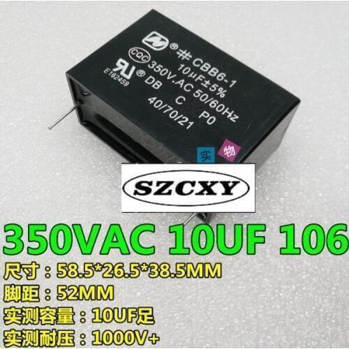 100% New and original Cbb6-1 350V.AC 10UF 106 52MM footer