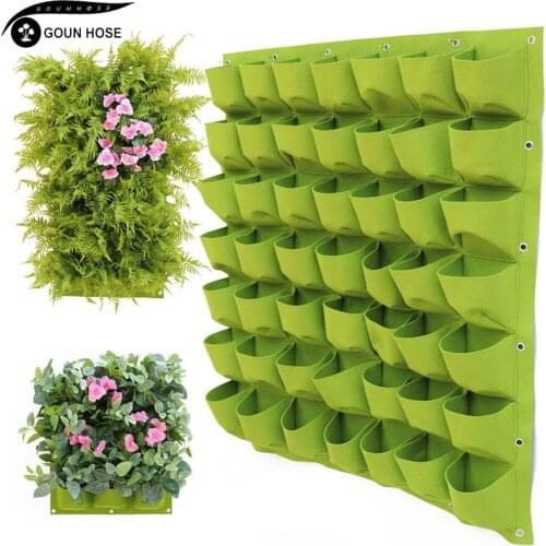 12/81 Green Wall Hanging Planting Bags Flower Pot Grow Bag Garden Planter Vertical Suculentas Plant Pot Home Decor Accessories